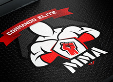 Logo and business cards for Commando Elite MMA